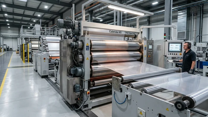 High-precision polymer calendering rollers producing uniform PVC base film