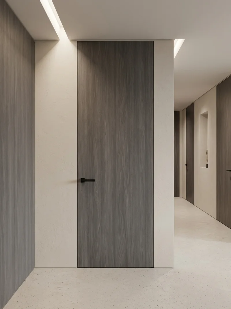 Chris Walnut decorative foil applied on modern interior door