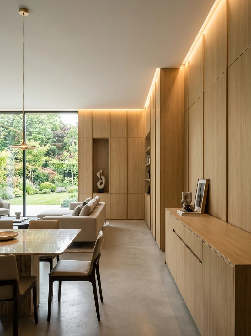 Gabrielle Teak foil in sun-kissed residential cabinetry