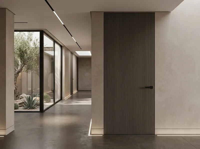Japanese Teak foil pressed on contemporary flush door