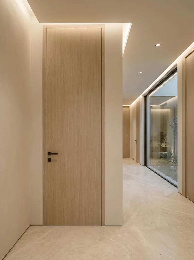 Sanders Oak foil applied on contemporary minimalist door