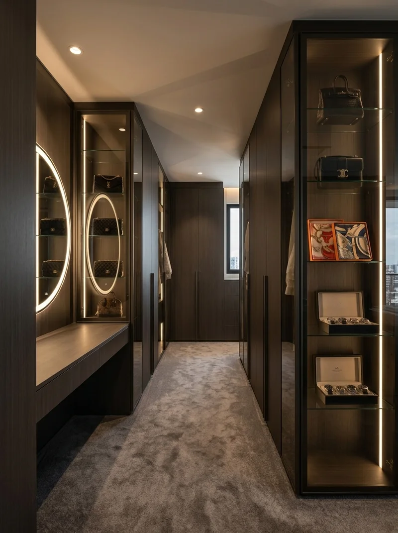 Technology Wood Dark in minimalist executive office suite