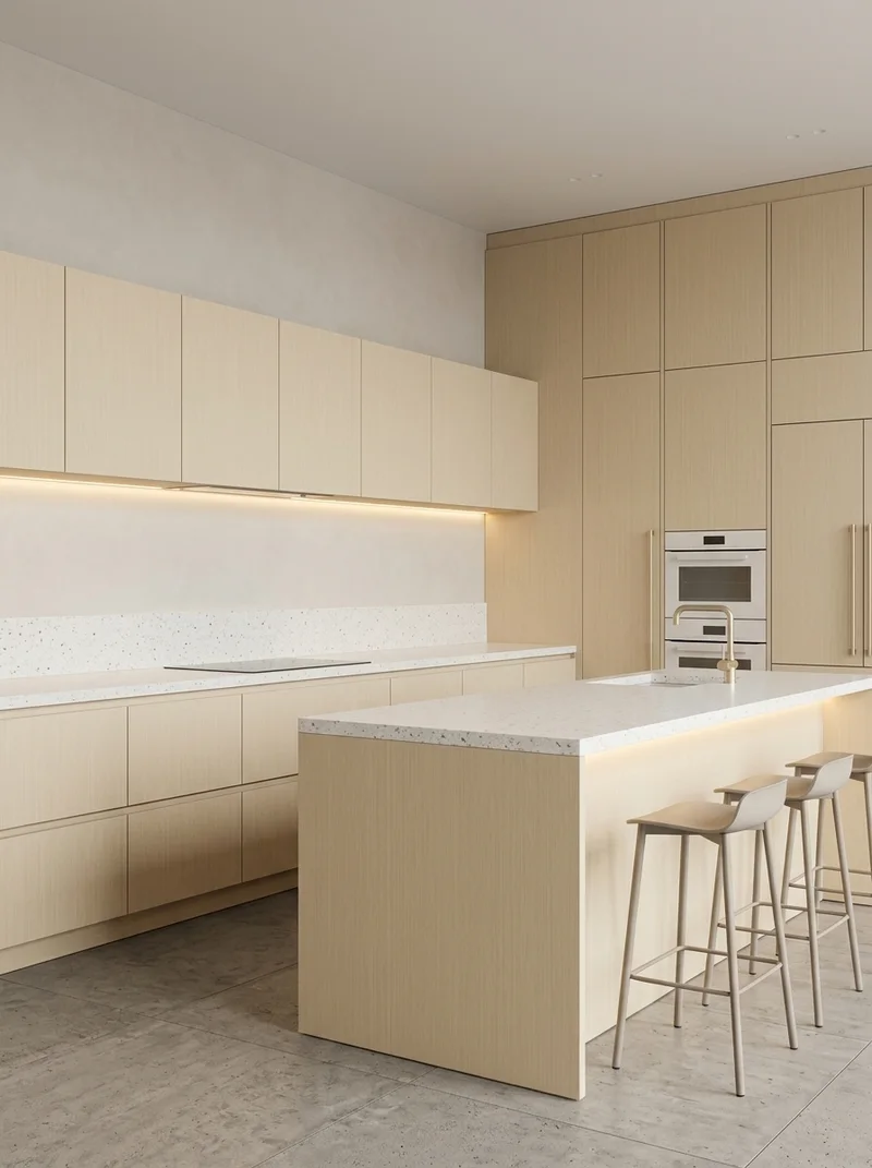 Technology Wood foil in commercial office interior partitions