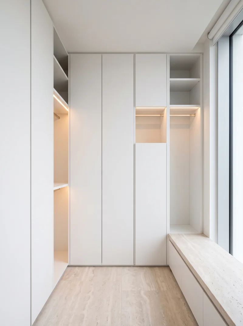 Agencement intérieur et rangements sur mesure en film Blanc 500