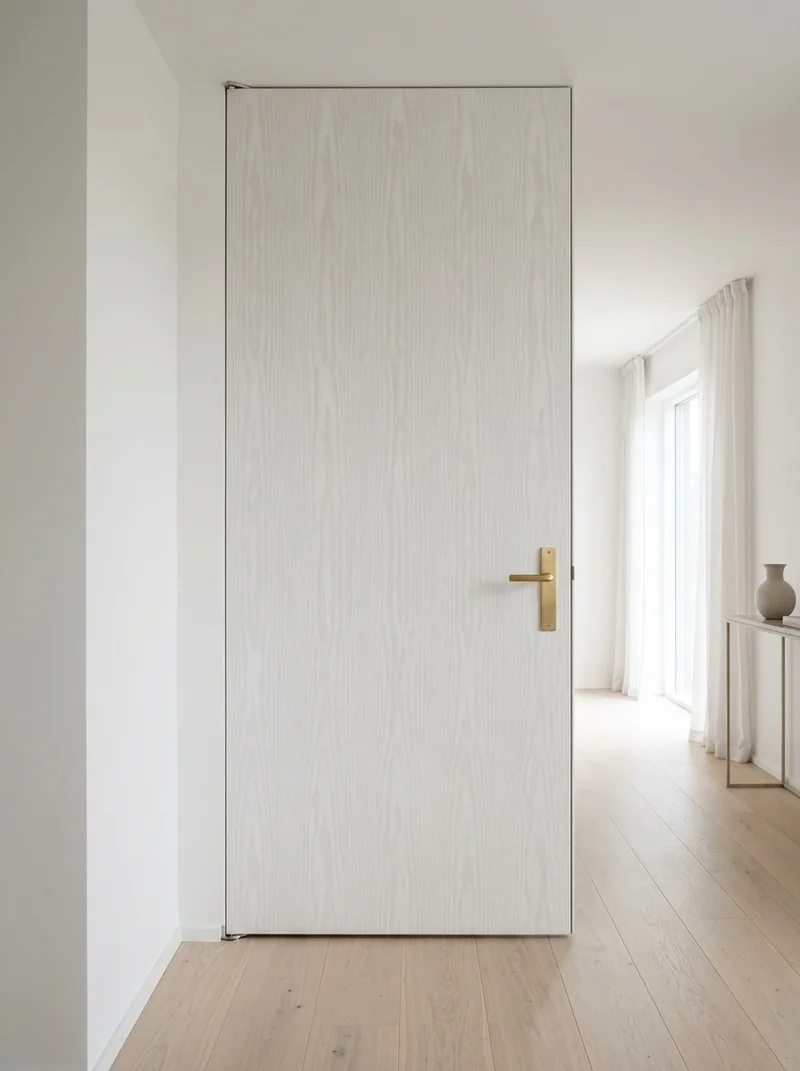 White Ash foil applied on clean Scandinavian interior door